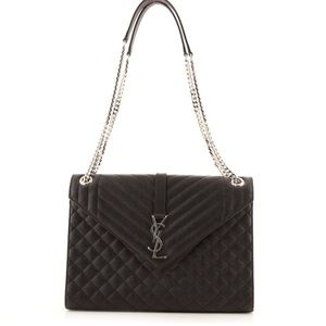 YSL Envelope Satchel Quilted Leather Large
